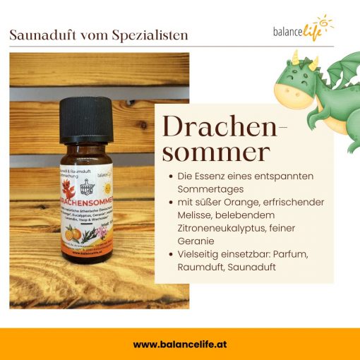 BalanceLife Saunaöl Drachensommer 10ml - Die Essenz eines entspannten Sommertages – Bild 3