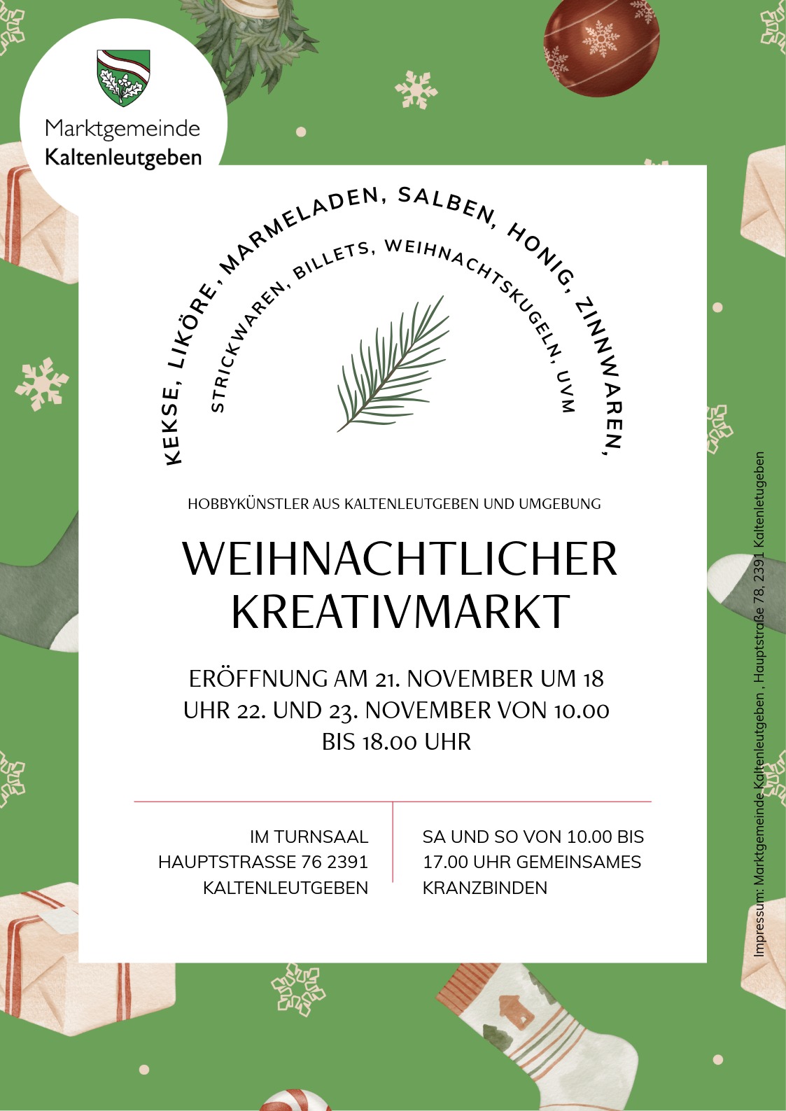 Weihnachtsmarkt Kaltenleutgeben 2025 | mit BalanceLife - Genuss zum Verschenken